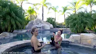 AllOver30 - Elexis Monroe And Tiffany Paris Hot Tubbing