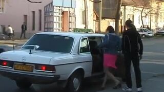 Babe gets fucked on street with a big cock and oral job