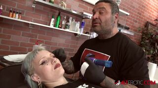 River Dawn Ink gets some new ink then gets fucked
