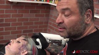 River Dawn Ink gets some new ink then gets fucked