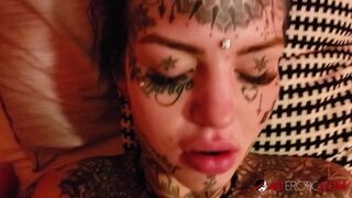 Inked up beauty Amber Luke craves a big cock