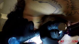 Genevieve Sinn pounded while getting her face tattooed