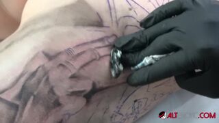 Naughty Model JayJay Ink Getting Tattooed