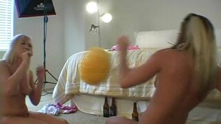 Teen hotties get naked and play games
