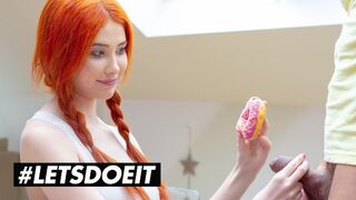 Big Tits Redhead Gets Pounded For A Donut