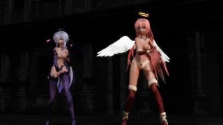 [MMD] Succubus Haku and Angel Luka! [R-18]