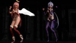 [MMD] Succubus Haku and Angel Luka! [R-18]