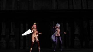 [MMD] Succubus Haku and Angel Luka! [R-18]