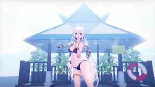 【R18-MMD】HAKU 弱音ハク 沙滩泳装 LILAC