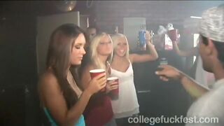 Teen college slut fucks hard cock at party