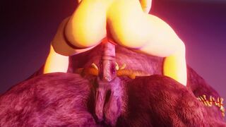 Perfect Big BOOBS Bitch Fucking with Big Cock Furry Monster | 3D Porn Wild Life