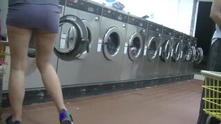 Helena Price - College Campus Laundry Upskirt Flashing While Washing My Clothing!