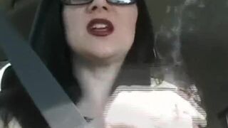 Brunette babe smoking sexy