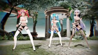 [MMD] Miku & Teto & Haku [R-18]