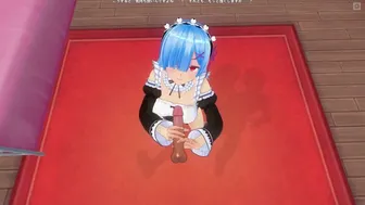 3D HENTAI POV Rem Jerks Your Dick Off
