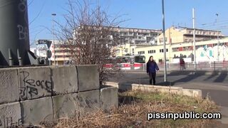 Look at the weird spots to urinate these girls found in the city