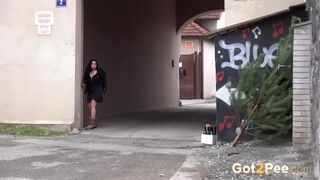 Extreme Public Pissing Next To A Busy Road