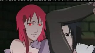 Sasuke was sitting on the couch in the room. He was distracted when Karin w