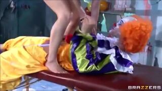 Hot babe fucked by clown