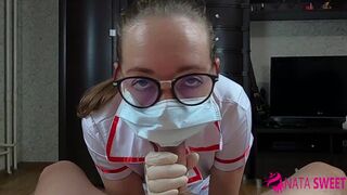 Very Horny sexy nurse suck dick and fucks her patient with facial