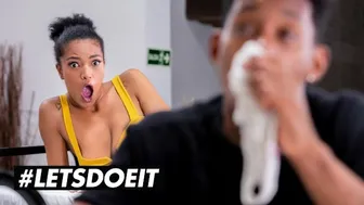 Horny Hostel - Huge Tits Ebony Babe Tina Fire Hardcore Anal Sex With Horny Panty Thief