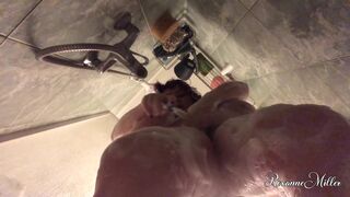 giantess takes a shower and pees