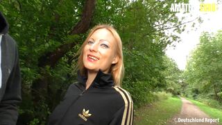Amateur German Lady Sucks Cock Outdoor And Gets Fucked