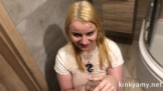 Pissy blowjob with swallowing