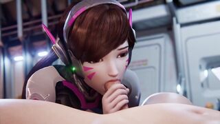 Overwatch D.Va Has an Irresistible Pussy [Blowjob and Creampie]