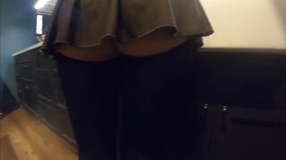 Teaser - Ass Popping Out of My Mini Skirt - Store Flashing