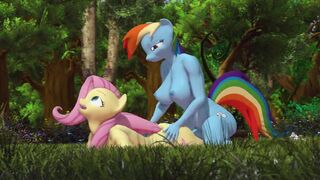 Futa Rainbow Dash x Fluttershy by zZiowin