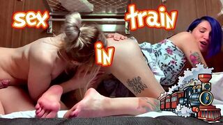 Shemale fucked girlfriend in the train while no one sees