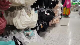 Diaper Girl Wets herself while Shopping Bras and Panties