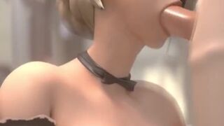 ⭐Lili Moussaieff - Cute blonde petite make EXTREME deep throat - (3D Animation)