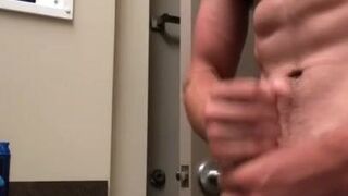 Stroking my cock in the barracks