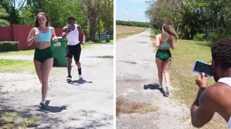 Monsters Of Cock - Harley Jade Goes For A Jog & Someone Follows Her