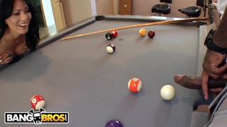 Zoey Holloway Plays With Rico Strong's Big Black Pool Stick Dick
