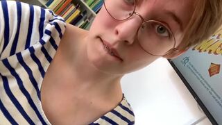 I love being at the library! I felt so hot flashing my boobs and masturbating there!