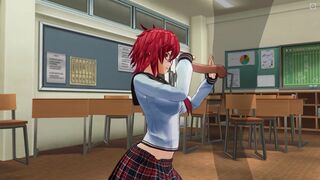 3D HENTAI Schoolgirl with red hair jerks off your cock