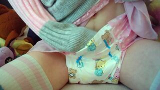 TCD Kiara, Femboy masturbation in cute babygirl diaper.
