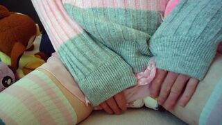 TCD Kiara, Femboy masturbation in cute babygirl diaper.