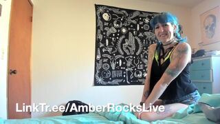 Caught Masturbating! Tattooed Girlfriend walks in gives long JOI with Striptease ASMR sexy voice