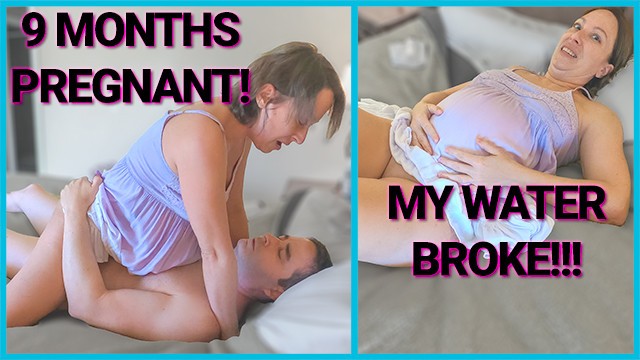 640px x 360px - 9 Month Pregnant MILF Fucked - Water Breaks & Goes Into Labor On Labor Day!  - FAPCAT