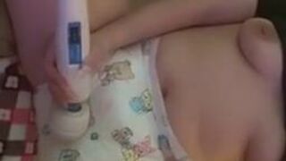 Secret diaper girl fills diaper and has screaming orgasm