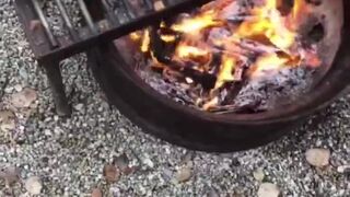 Cooking Food & Jerking By The Campfire, Cumming All Over My Meat, Then Pissed On The Fire To Put Out