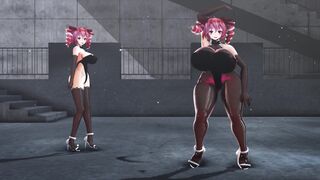 Mmd r18 3D hentai The Powerpuff Girls surprise from flat to big tits big change new year