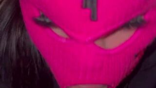 Sexy Masked College Latina Loves Giving A Sloppy Deep Throat Blowjob