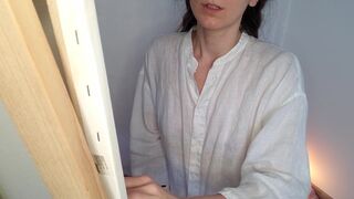 HORNY PAINTER SEDUCING HER NUDE MODEL ???? ASMR ROLE PLAY