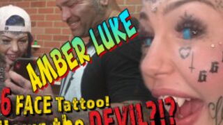 Amber Luke 666 Face Tattoo
