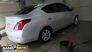 Latina Camilia Brings Her Big Colombian Ass To The Car Wash